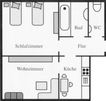 The plan of a typical German flat