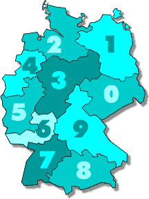 A German postcode map