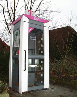 One of the new-look Deutsche Telekom phone boxes