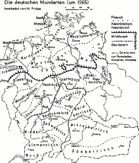 A dialect map of the German-speaking countries